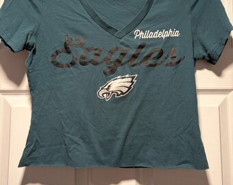 Philadelphia Eagles Damen abgeschnittenes T-Shirt Sz Med