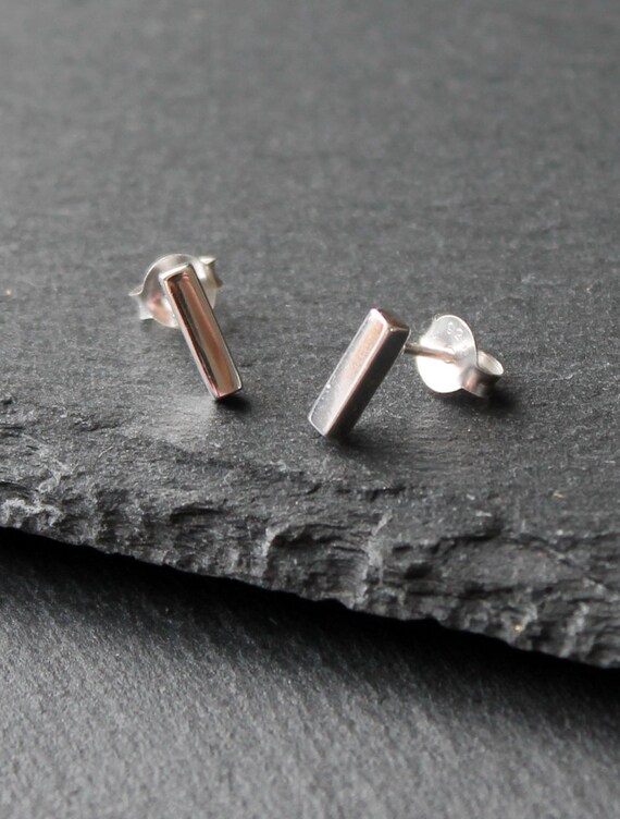 Rectangle Bar Post Stud Earrings Sterling Silver Geometric Rectangle Bar Post Stud Earrings Sterling Silver Geometric
