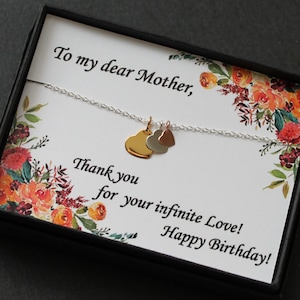 Moeder ketting sierlijke harten sterling zilveren ketting zilver goud vergulde roze goud vergulde hart ketting Mom cadeau moeder verjaardag moeder ketting