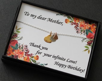 Mom necklace Dainty hearts sterling silver necklace Silver gold plated rose gold plated hearts necklace Mom gift Mom birthday Mom necklace