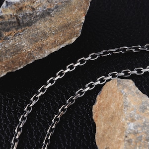 Solid 925 Sterling Silver Cable Chain Necklace 2.5mm Chain for Pendants Any Length