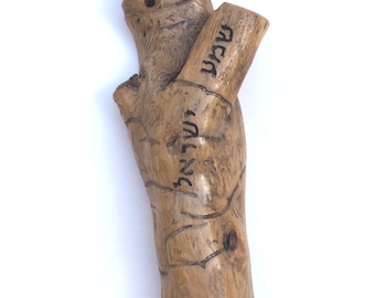 Natural olive wood Mezuzah case (M032)