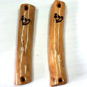 Wedding gift 2 Wooden Mezuzah case, from Israeli olive wood branch Handmade Judaica art olive wood Israeli tree M130
