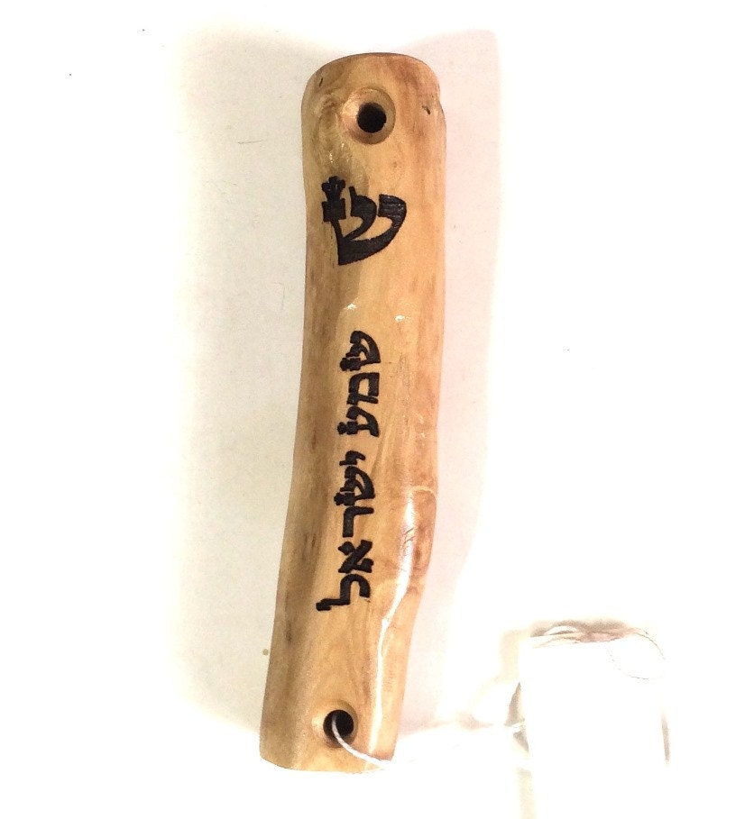 Wooden Mezuzah Olive wood Mezuzah case Shema Israel ...