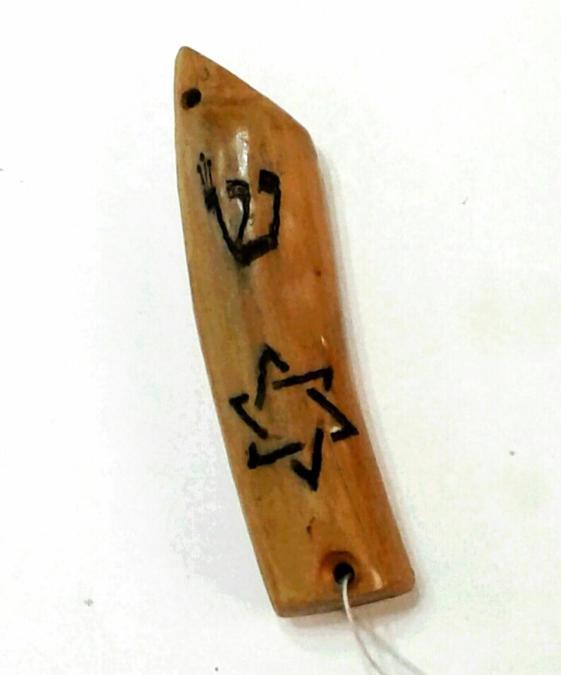 Wooden Mezuzah, Israeli Handmade Judaica Art Olive Wood Mezuzah Case