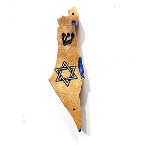 Fait à la main En bois de palissandre Mezuzah case Israël carte Judaica Synagogue Star of David M210