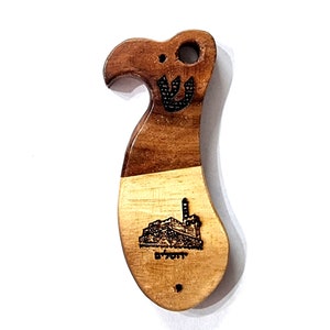 Hecho a mano Caja de palo de rosa de madera Mezuzah Torre de Jerusalén de David Judaica Sinagoga M223