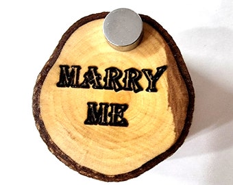 Marry Me Proposal, ring box Marry Me wedding proposal, Hebrew olive wood, Israeli souvenir Valentine's Day mm15