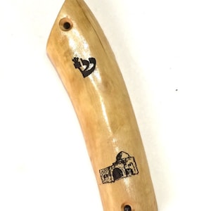 Wooden Mezuzah case, Rachel Tomb Israeli Handmade Judaica art olive wood Israeli tree M94