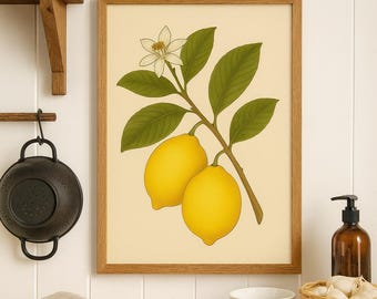 Vintage Botanical Fruit Digital Print Bundle - Set of 4