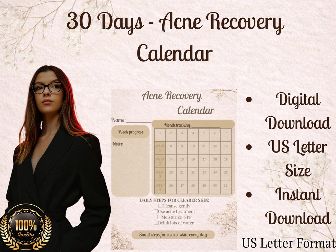 30 Day Skincare Routine Checklist Printable | Acne Tracker & Skin ...
