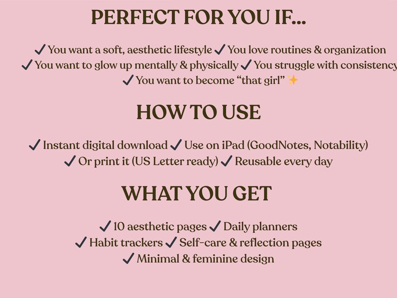 Glow up Planner Printable | That Girl Planner PDF | Daily Routine ...