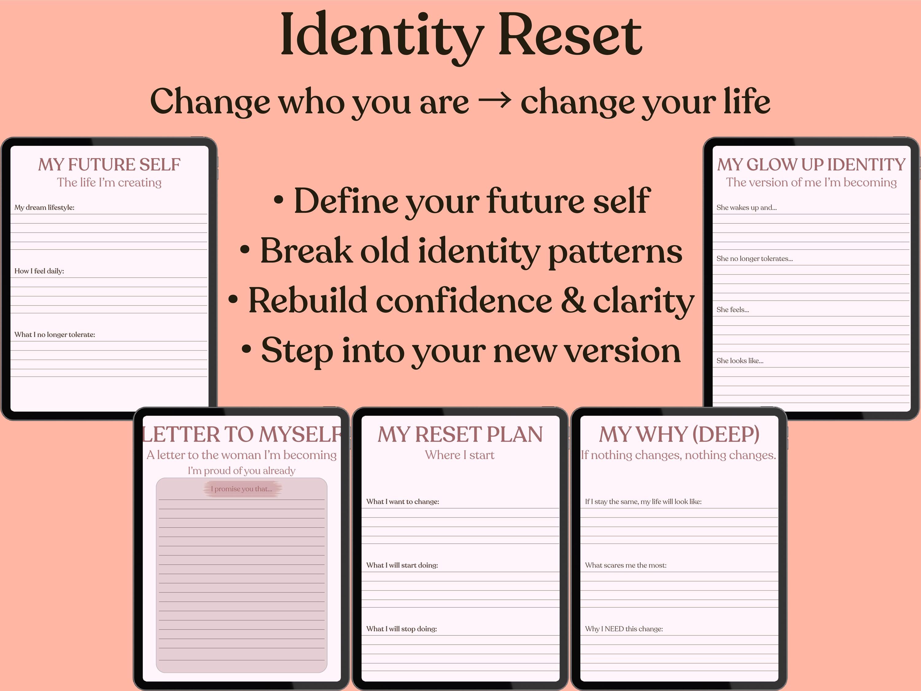 Glow up Planner Bundle, Life Reset Planner Printable, Habit Tracker ...