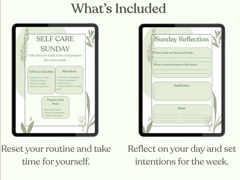 Weekly Routine Checklist Printable, Sunday Reset Planner, Self Care ...