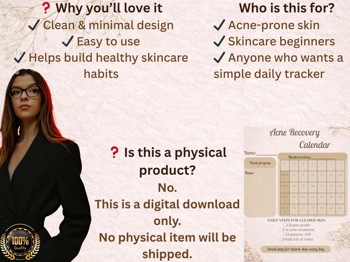 30 Day Skincare Routine Checklist Printable | Acne Tracker & Skin ...