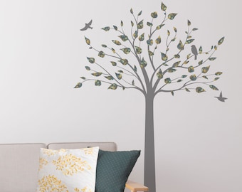 Tree Wall Decal, Floral Harvest Pattern