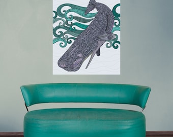 Whale Ocean Animal Art Wall Sticker Decal by Valentina Harper | Etsy
