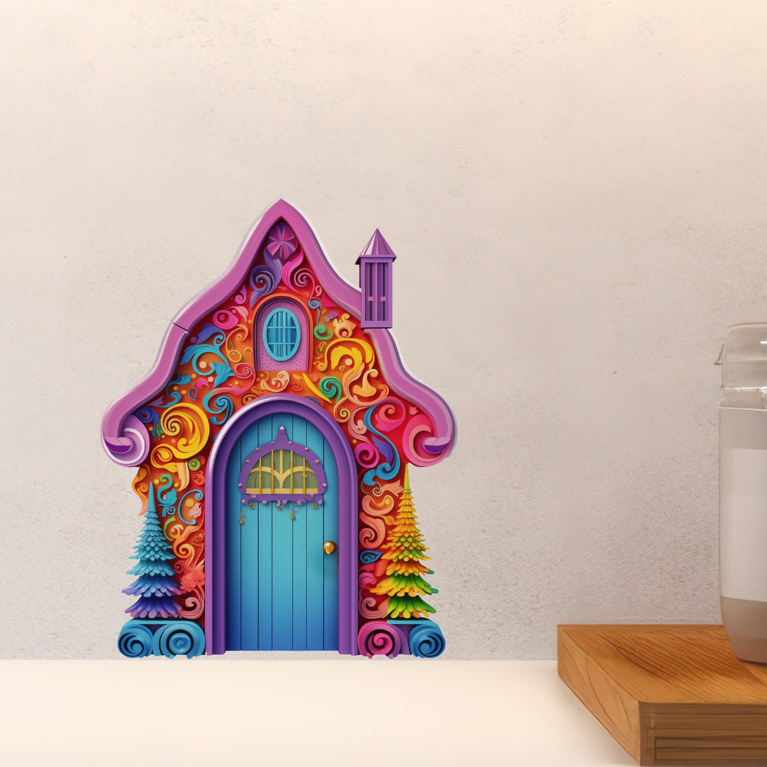 Color Carnival Fairy Door Decal - Etsy