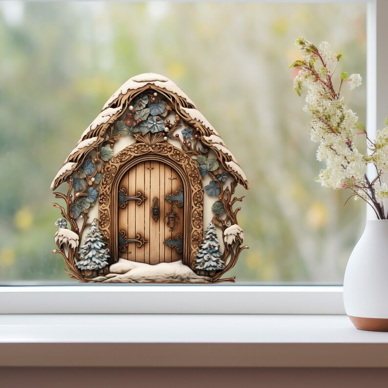 Woodland Noel Fairy Door Decal - Etsy