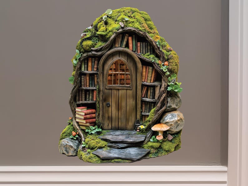 Woodland Library Fairy Door Decal - Etsy