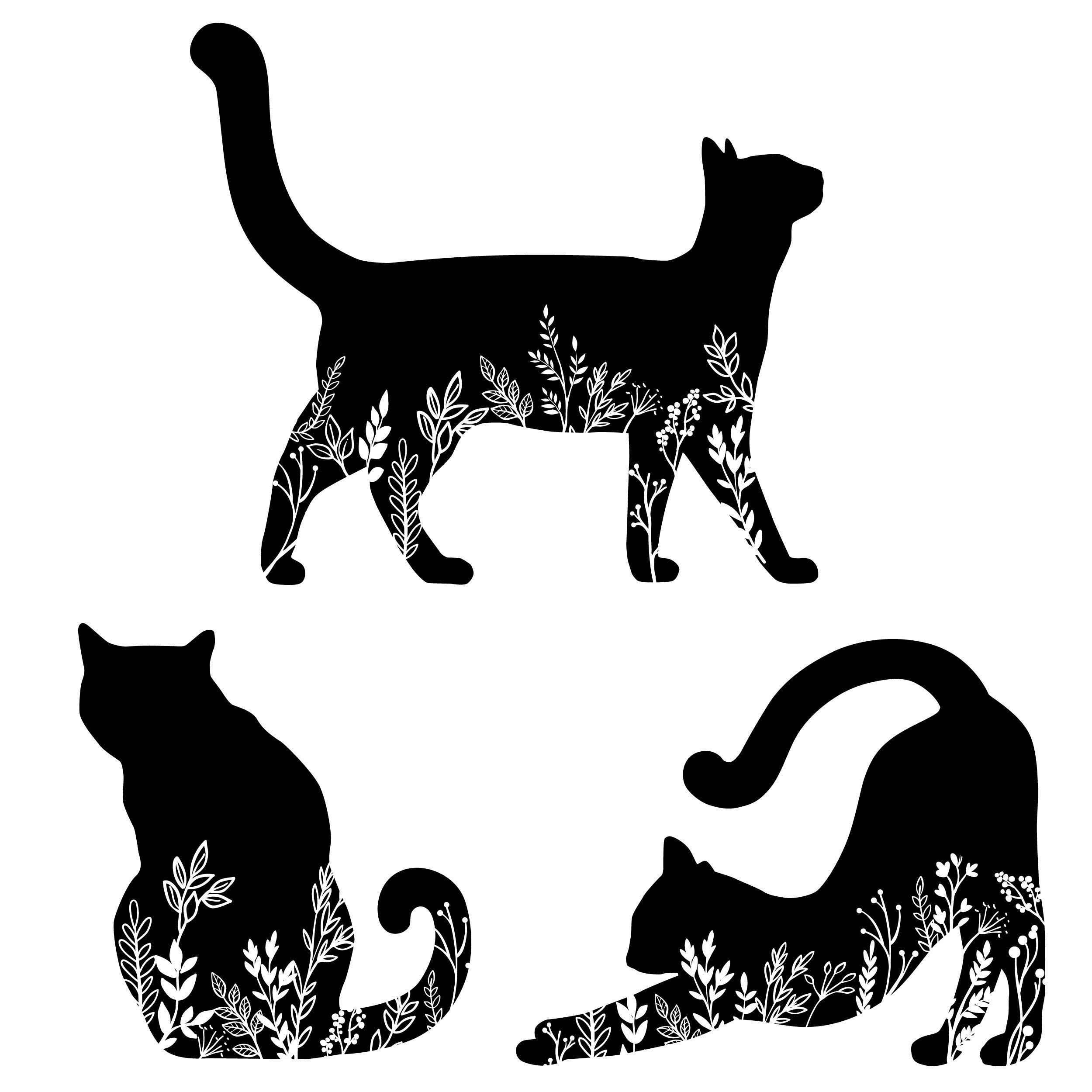 Folistick Katzenkopf Aufkleber Katze Autoaufkleber (Schwarz)
