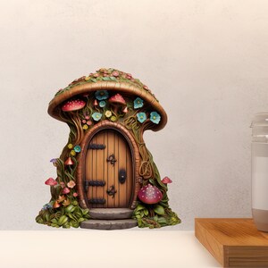 Mushroom Cottage Fairy Door Decal - Etsy