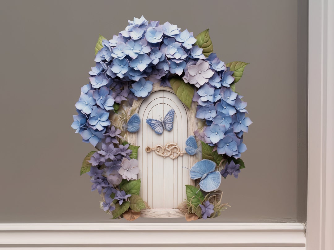 Hydrangea Fairy Door Decal - Etsy