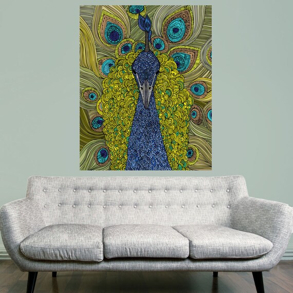 Peacock Graphic Wall Sticker Decal Mr. Pavo Real by - Etsy
