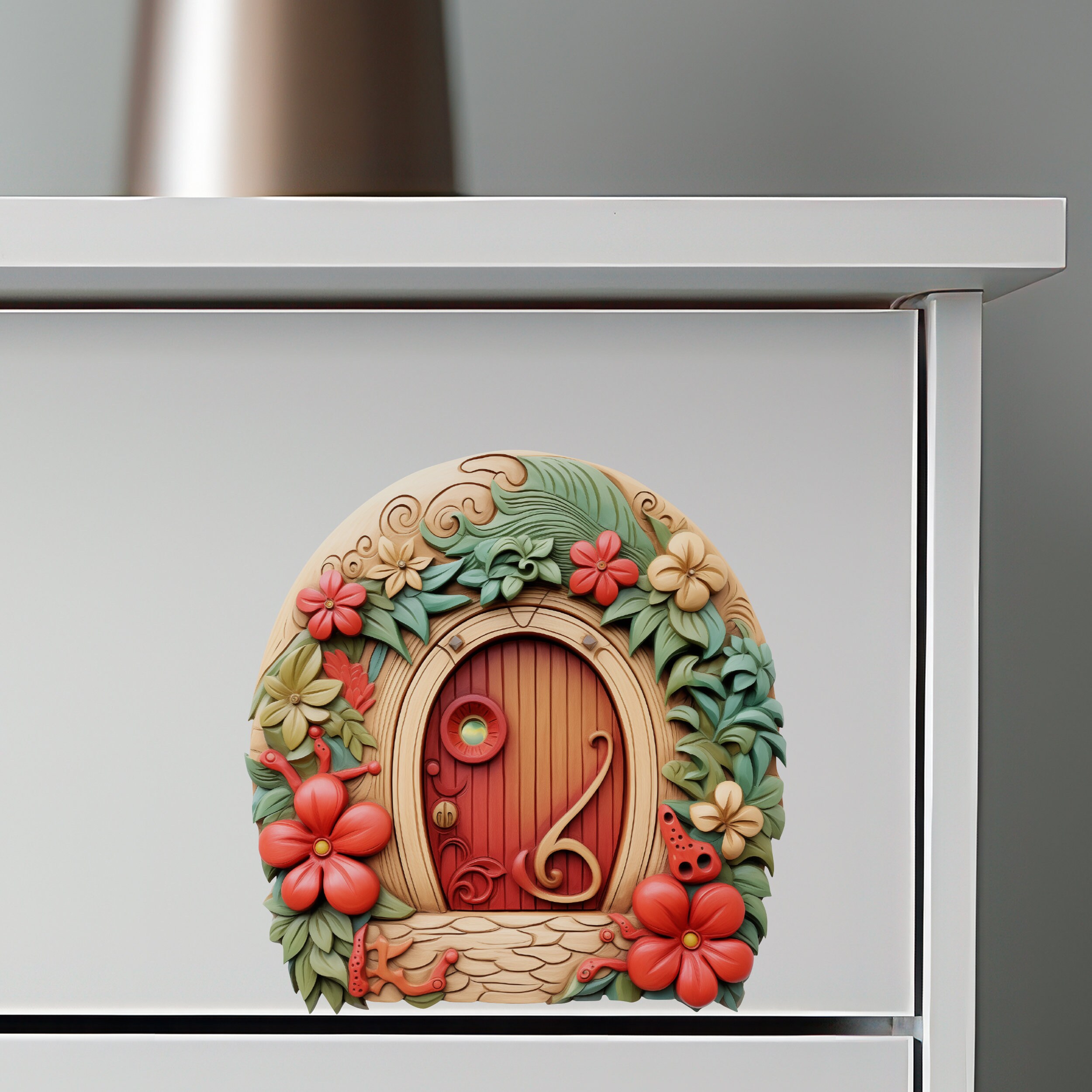 Hibiscus Hideaway Fairy Door Decal - Etsy