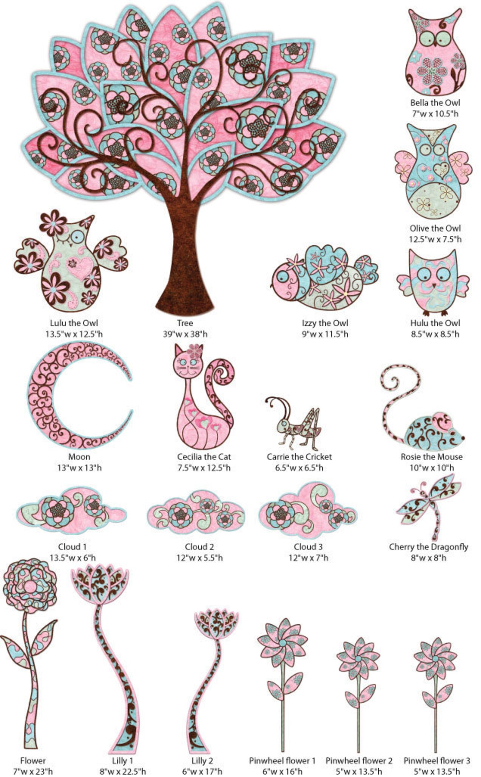 Owl Wall Stickers Decals for Girls Room Etsy