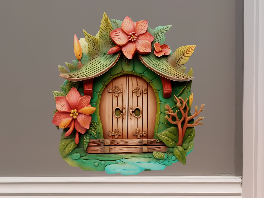 Tiki Bloom Fairy Door Decal - Etsy