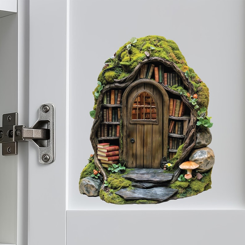 Woodland Library Fairy Door Decal - Etsy