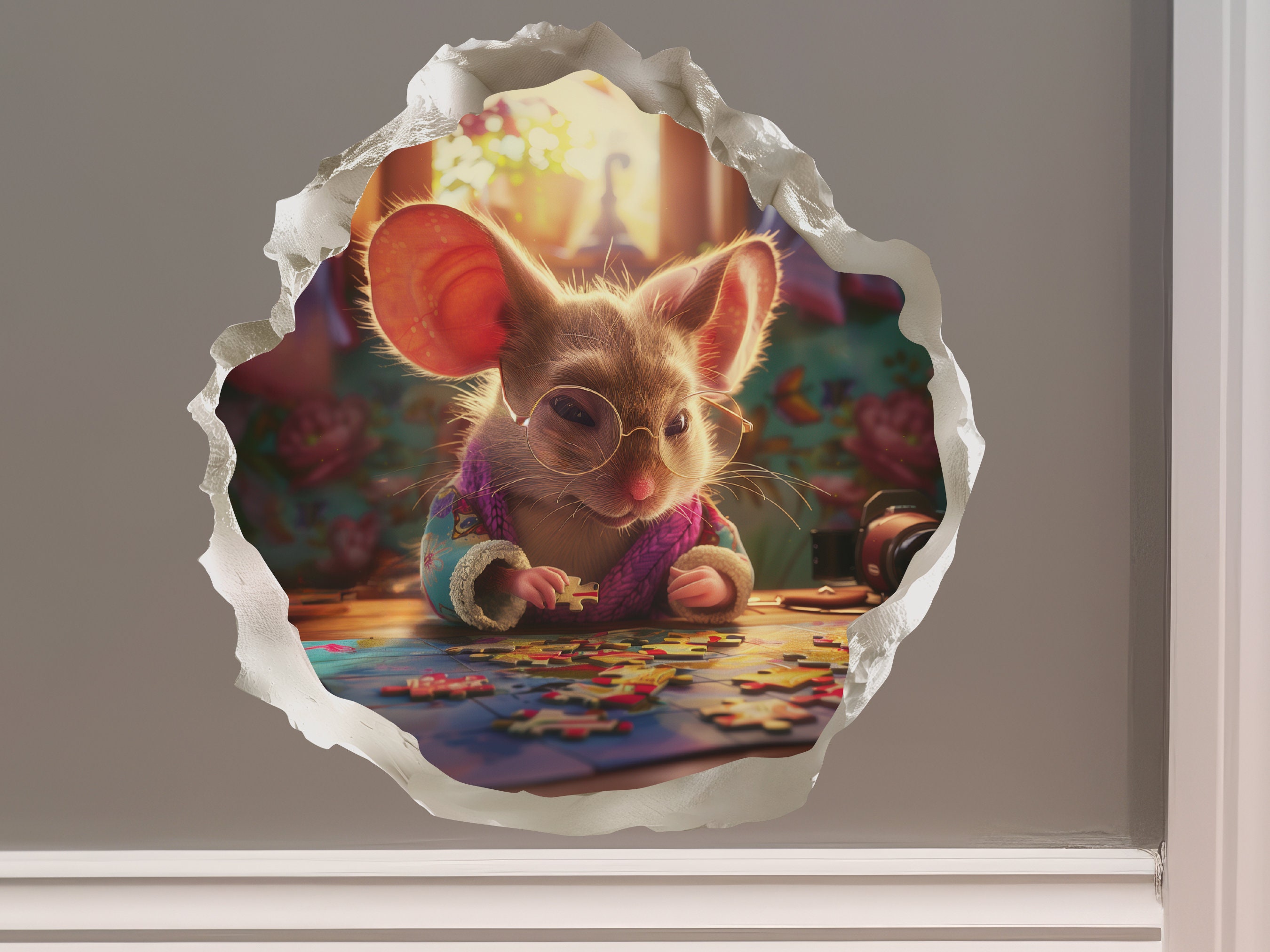 Puzzle Mouse - Mouse Hole Wall Sticker