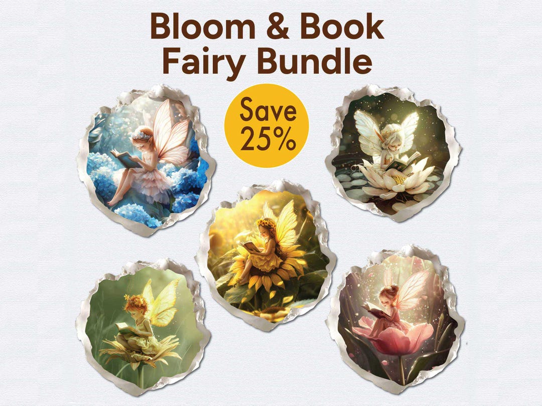 Bloom and Book Fairy Decal 5-pack Bundle - 3d-effect Illusion - Surface ...