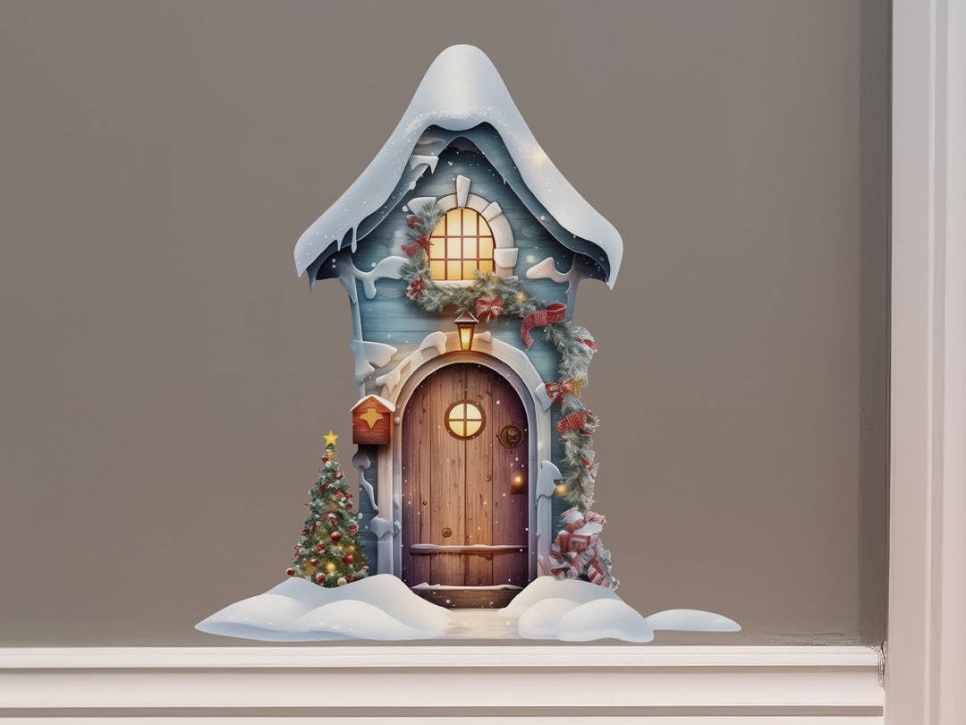 Cozy Claus Fairy Door Decal - Etsy