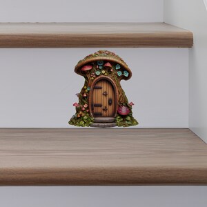 Mushroom Cottage Fairy Door Decal - Etsy