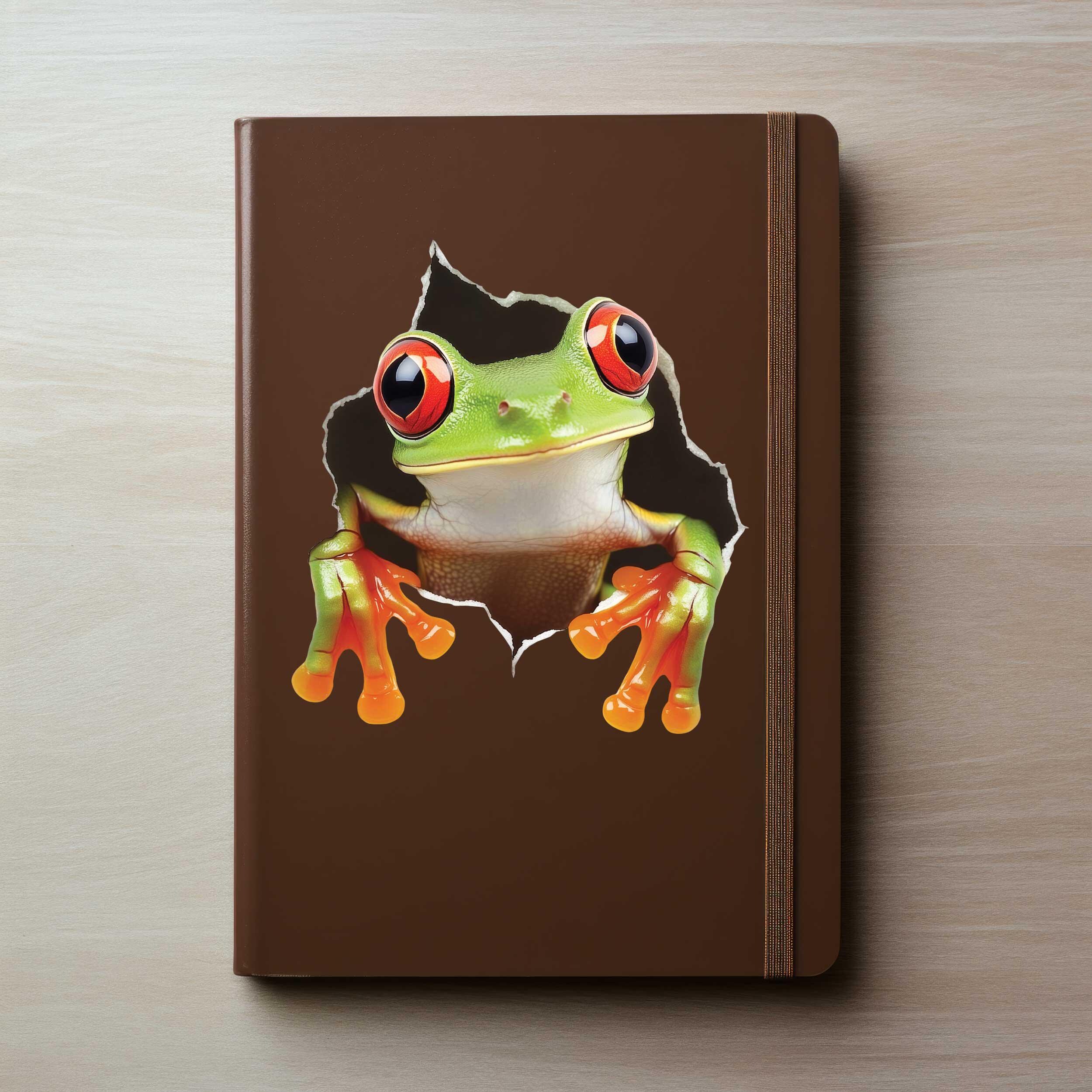 Tree Frog Sticker Tree Frog Wall Decal – 3D Effect Vinyl Sticker – Peel & Stick Removable ...