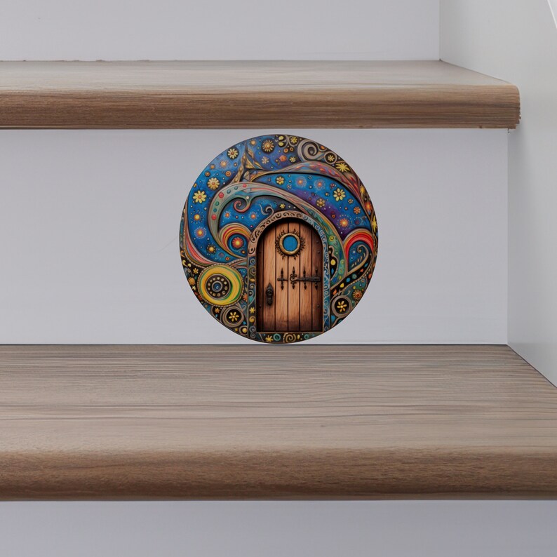Starry Night Swirl Fairy Door Decal - Etsy
