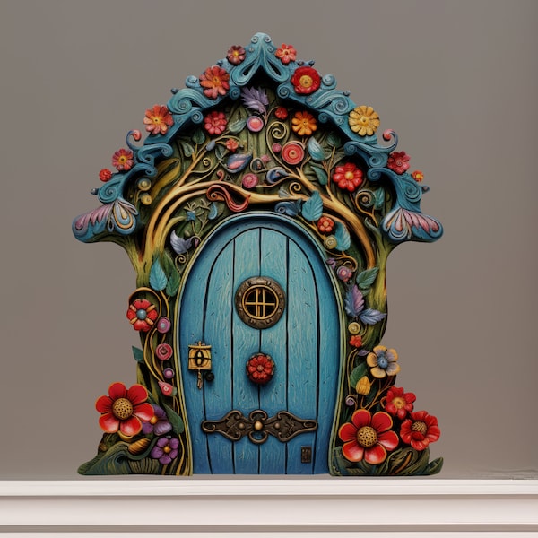 Flower Garden Fairy Door - Fairy Door 3D Wall Sticker