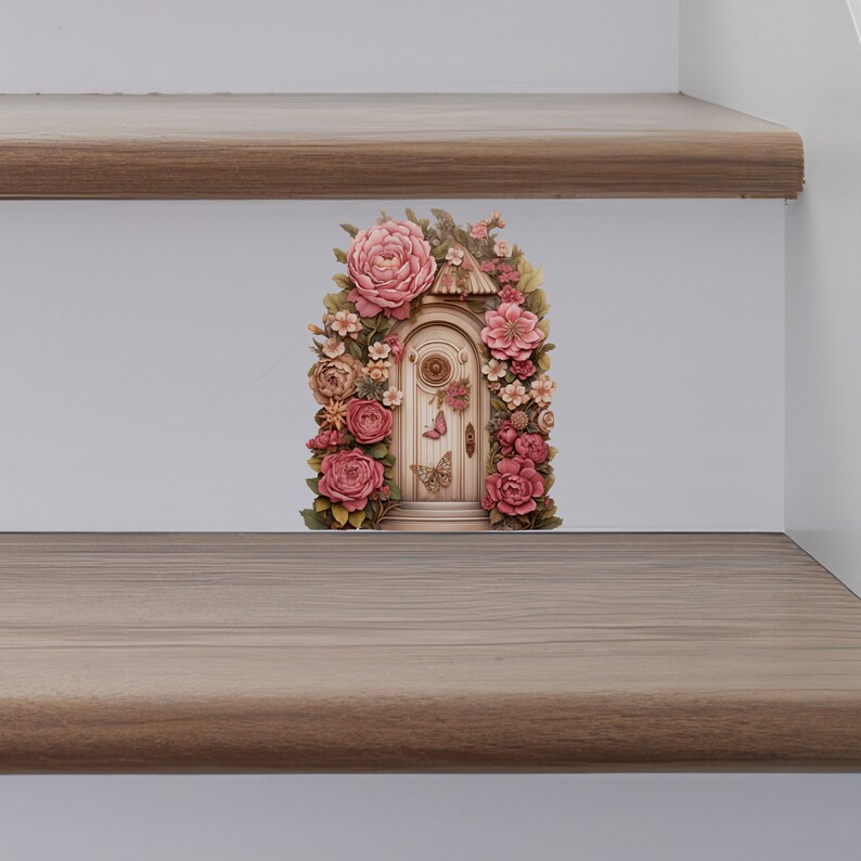 Peony Garden Fairy Door Decal - Etsy