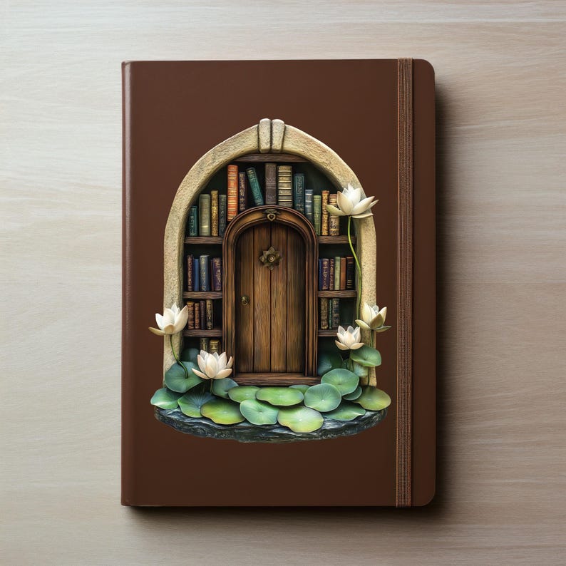 Lotus Library Fairy Door Decal - Etsy