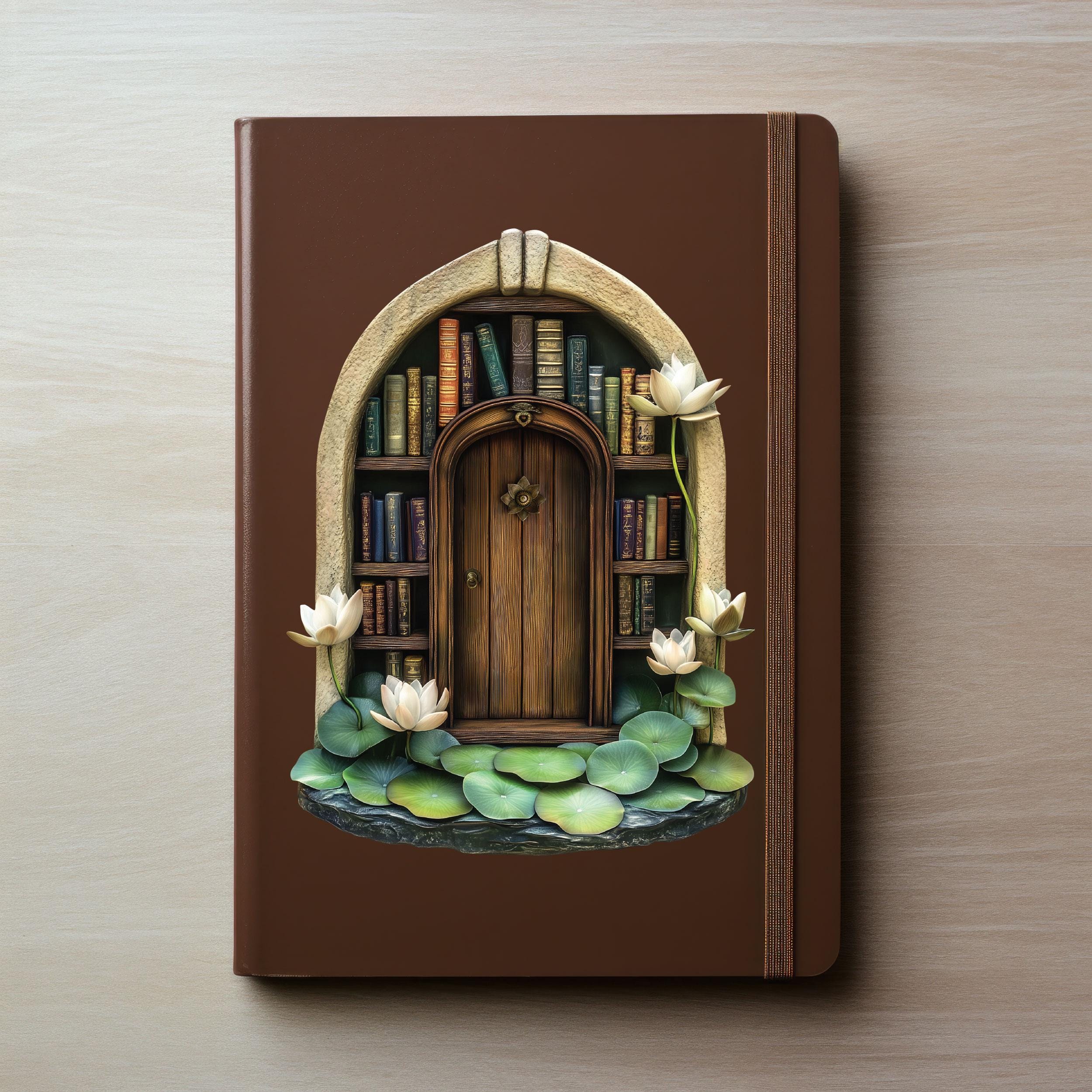 Lotus Library Fairy Door Decal - Etsy