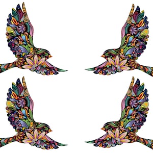 Flying Birds Wall Decals Stickers for Walls and Windows - Set of 4 (SKU187-17)