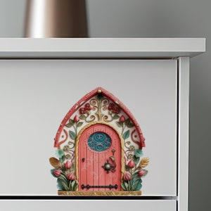 Pretty in Pink Fairy Door Decal - Etsy