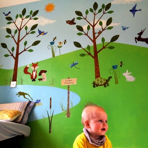 Forest Wall Decals for Nursery and Kids Room Woodland Stickers JUMBO SET image 4