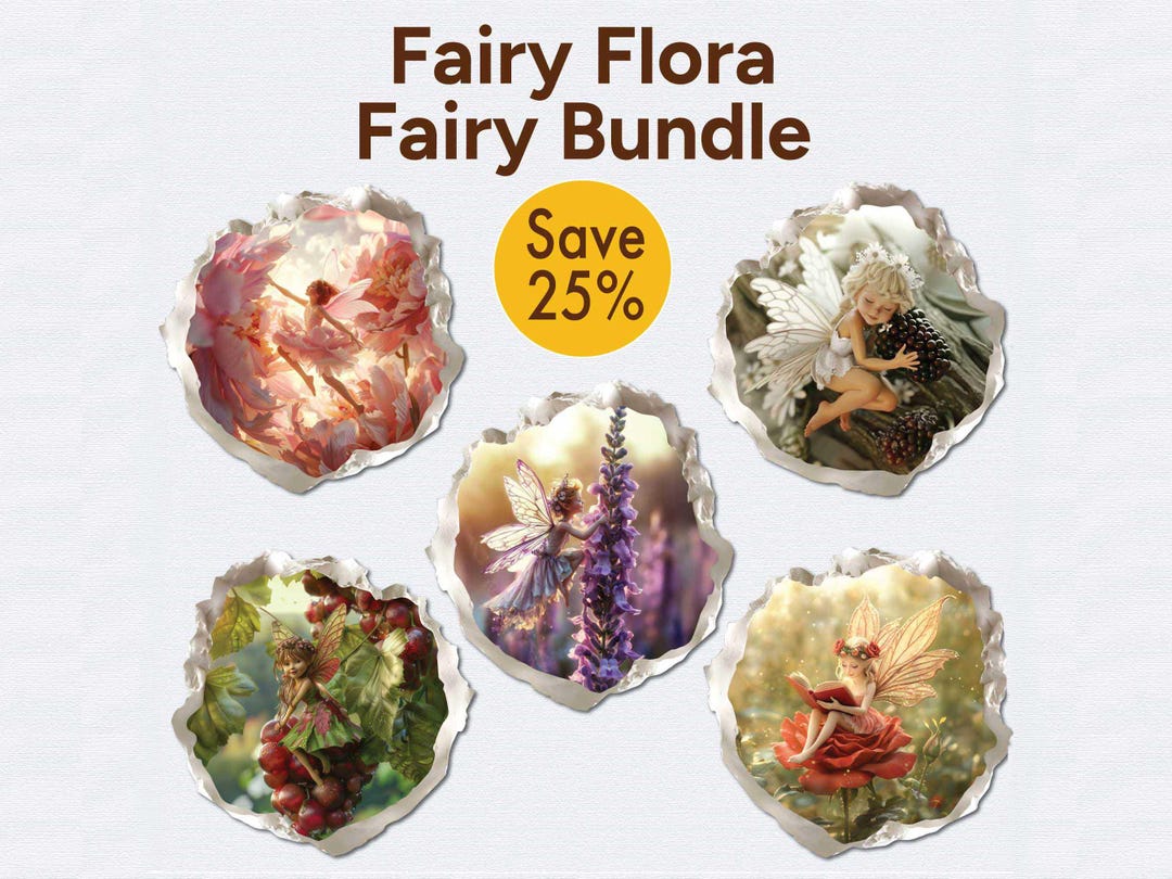 Fairy Flora Decal 5-pack Bundle - 3d-effect Illusion - Surface Safe ...