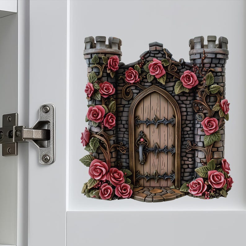 Rose Castle Fairy Door - Fairy Door Wall Sticker - Etsy