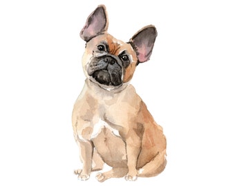 Calcomanía de pared de Bulldog Francés (marrón)
