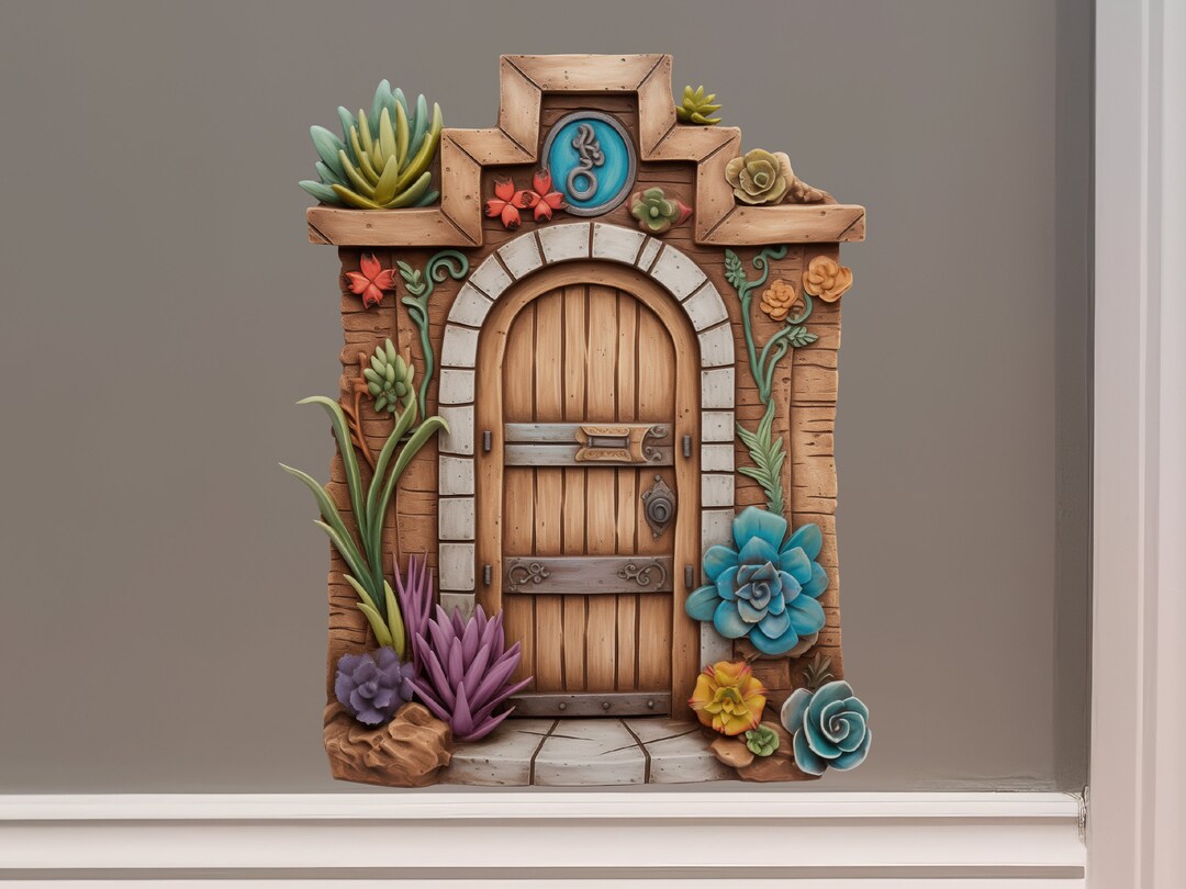 Cactus Cottage Fairy Door Decal - Etsy