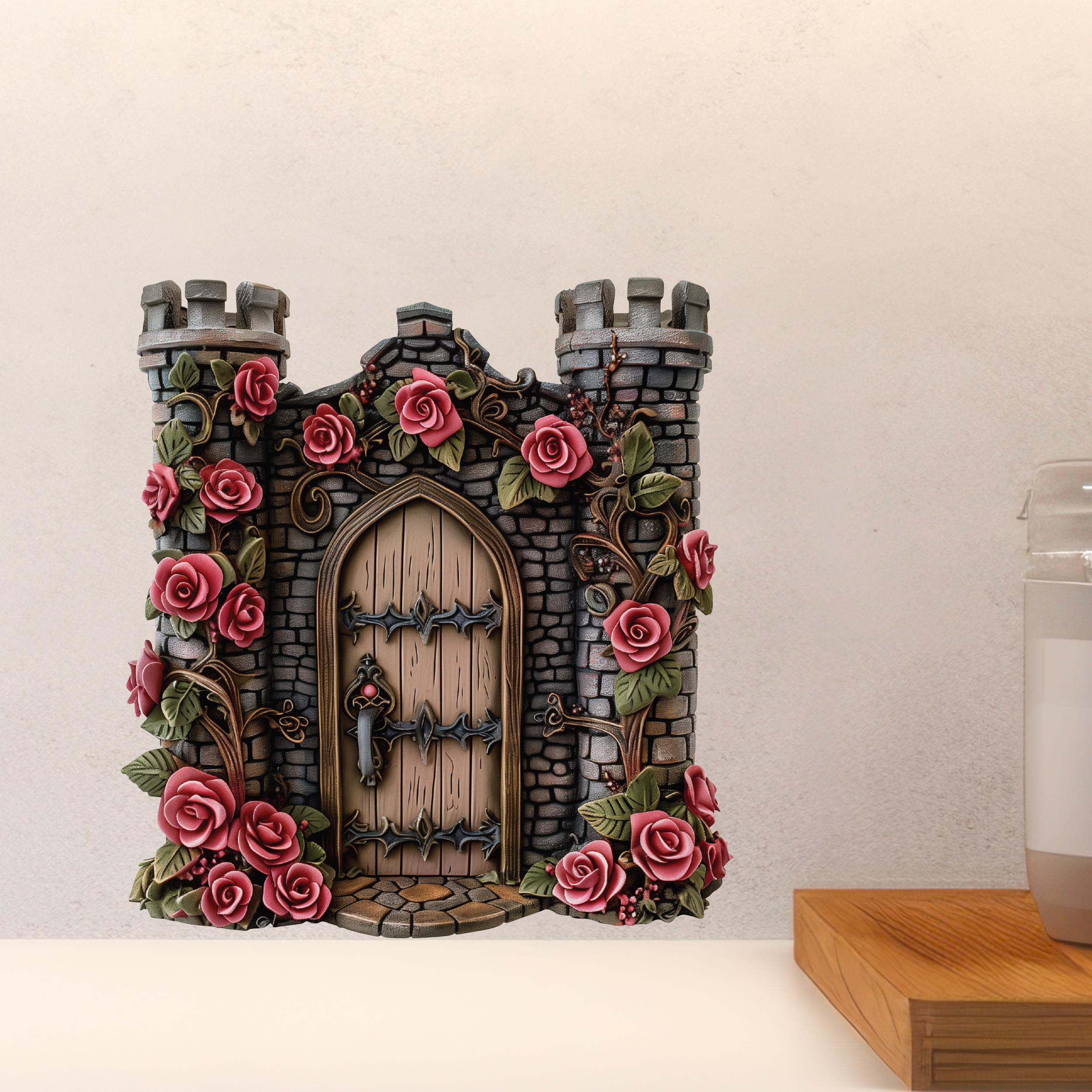 Rose Castle Fairy Door - Fairy Door Wall Sticker - Etsy